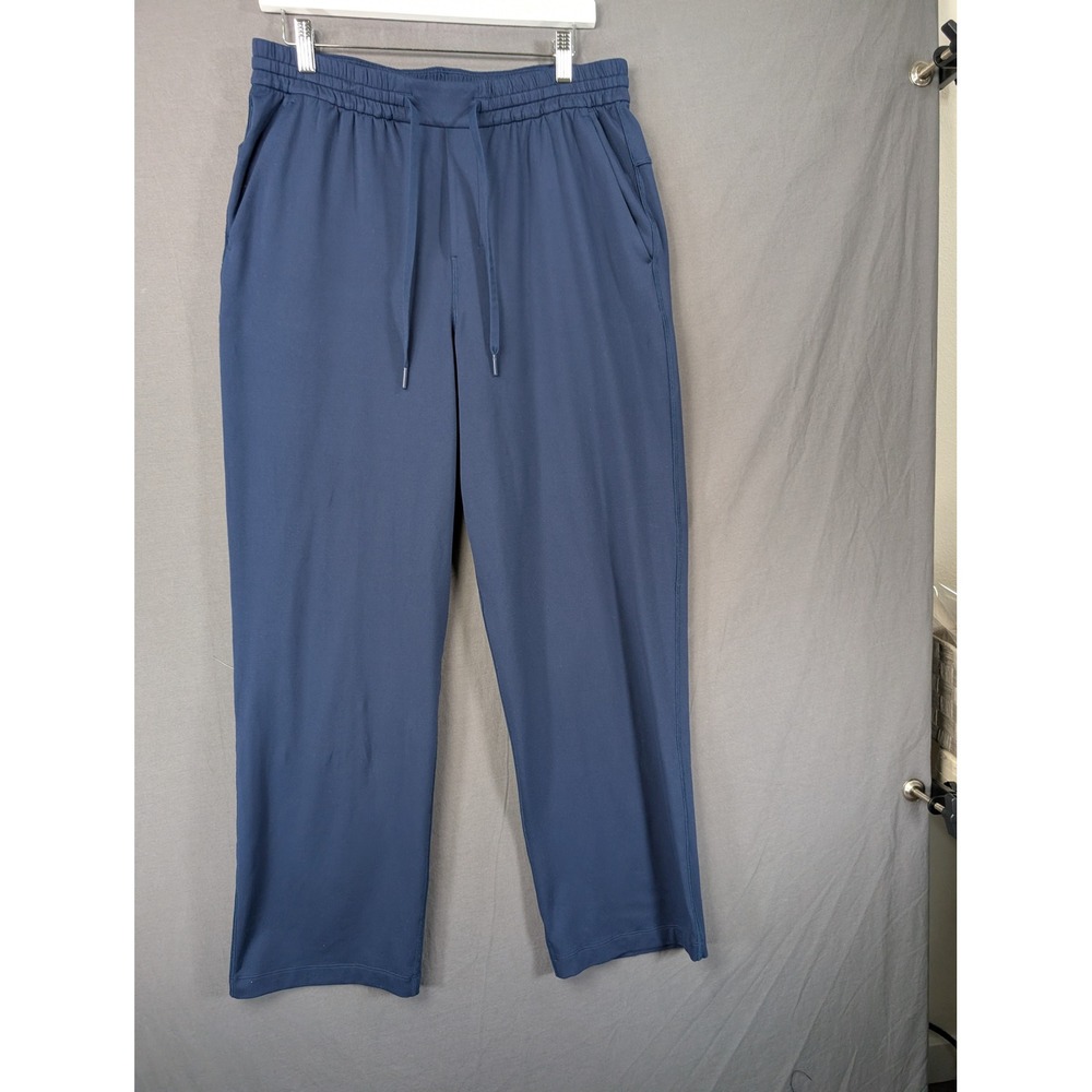 Lululemon Lab Mens Blue Wide Leg Drawstring Lounge Pants‎ LM5BGES Size Large